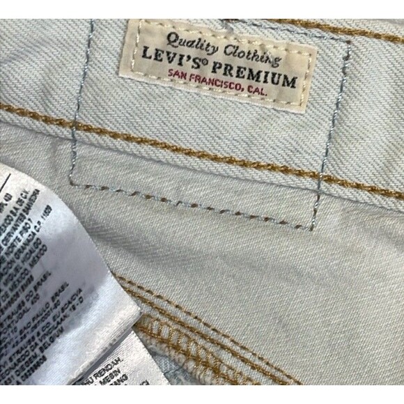 LEVIS 501 Button Fly Light wash Jeans W24 L 26 Vintage Red Tab Cut Outs Design - Picture 10 of 16